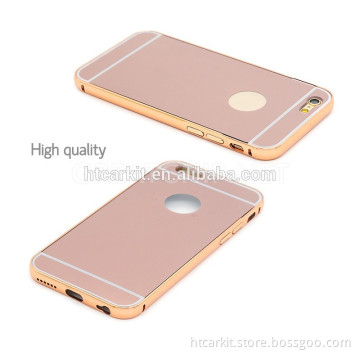 Custom design factory wholesale bulk cell phone metal case for iphone 6 6s with mirror cover case